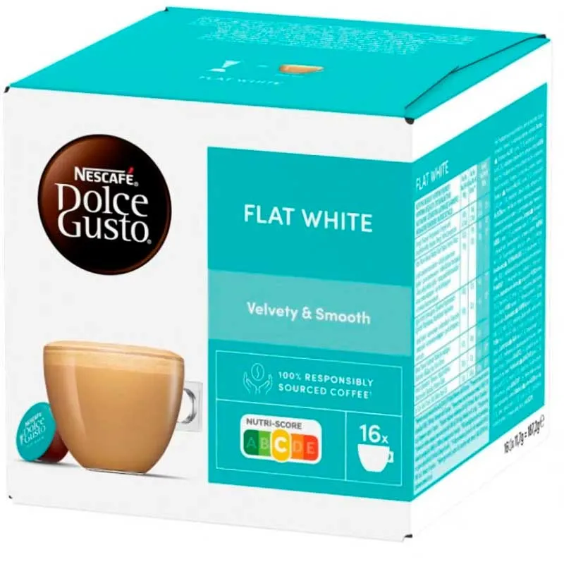 Flat White Dolce Gusto pack 16 cápsulas Originales para lso amantes del café con leche suave