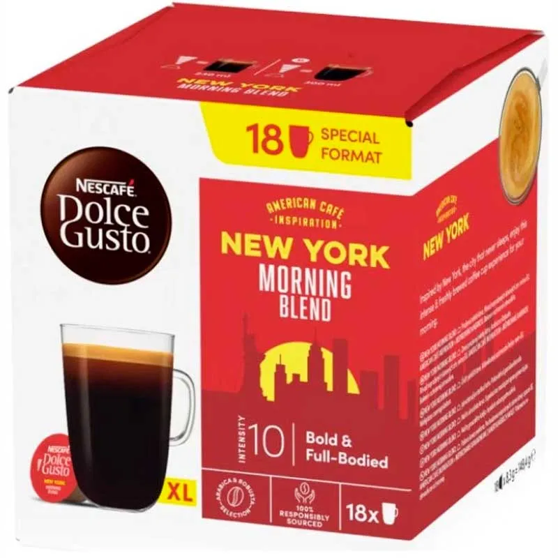 Espresso New York Dolce Gusto pack 18 cápsulas Originales 2 de Regalo