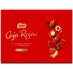 Caja Roja de 21  Bombones 198 gramos