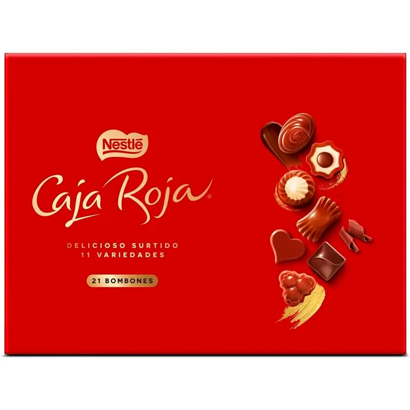 Caja Roja de 21  Bombones 198 gramos