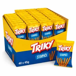 Caja de 40 bolsas de palitos salados marca Trik de 40 gr