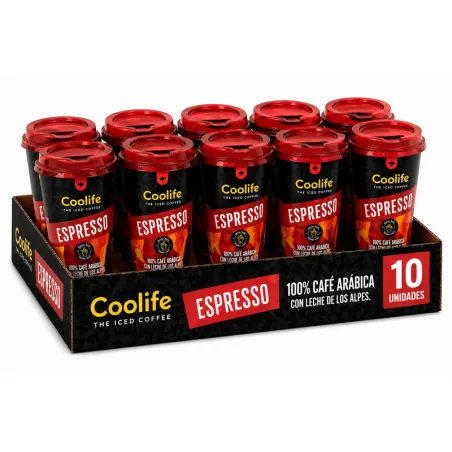 10 Café Espresso Coolife 230 ml RTD Listo para beber