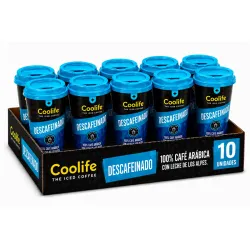 10 Café descafeinado  Coolife 230 ml RTD sin cafeina
