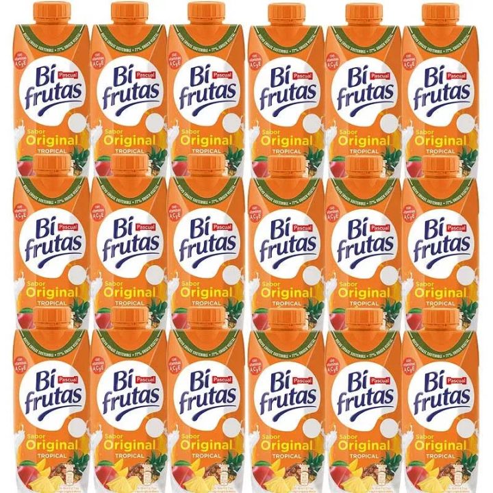 Zumo BiFrutas Tropical de Pascual . Caja de 18 ud. de 330 ml