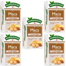5 cajas de Infusión de Maca con Jengibre, canela y naranja. 20 bolsitas Hornimans 8711000461556