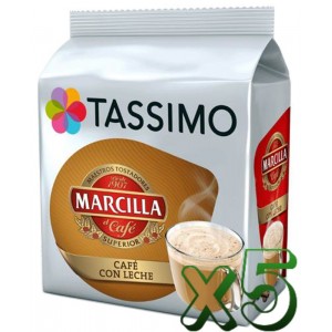 Lote 5 unidades Tassimo Marcilla Café con Leche
