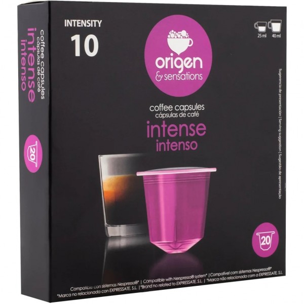 Cápsulas Nespresso®* Origen & Sensations - Pura Aluminio - Descafeinado -  20 unidades