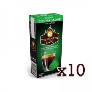 Lote 10 Crema Soave Tre Venezie 100 bebidas compatibles Nespresso®*