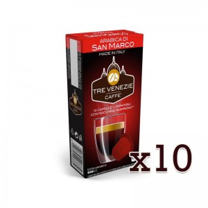 Lote 10 Arabica Di San Marco Tre Venezie 100 bebidas compatibles Nespresso®*