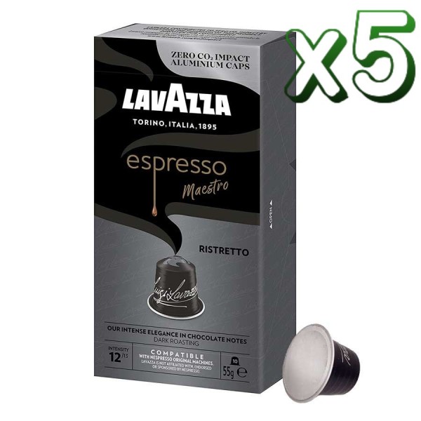 Pack 5 Lavazza Espresso Ristretto 50 Cápsulas Compatibles Nespresso® -  Comprar Cápsulas