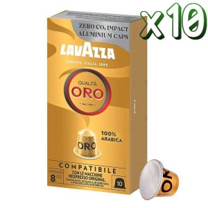 Pack 10 Lavazza Espresso Qualita Oro 100 Cápsulas Compatibles Nespresso®*
