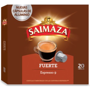 Nuevas Cápsulas de Aluminio Saimaza Fuerte compatibles Nespresso®* 20 Bebidas