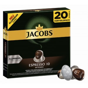 Jacobs Espresso Intenso 20 cápsulas aluminio compatibles Nespresso® *