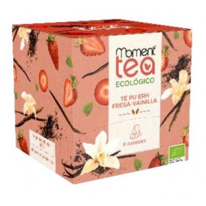 MOMENT TEA Infusión Té Pu Erh Fresa-Vainilla ECO 15 Piramides