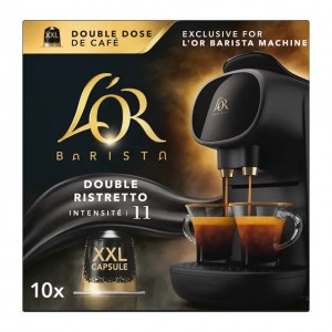 Café Double Ristretto intensidad 11 estuche 10 cápsulas XXL exclusivas para máquinas L'OR Barista