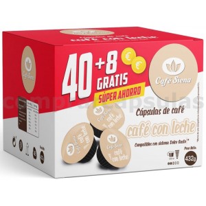 Café Siena Café con Leche 40+8 Cápsulas Compatibles Dolce Gusto®*