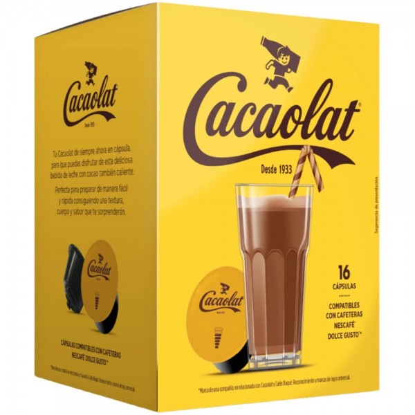 Comprar Cacaolat leche con cacao estuche 10 cápsulas compatibles con  cafeteras Dolce Gusto · BAQUE · Supermercado Supermercado Hipercor