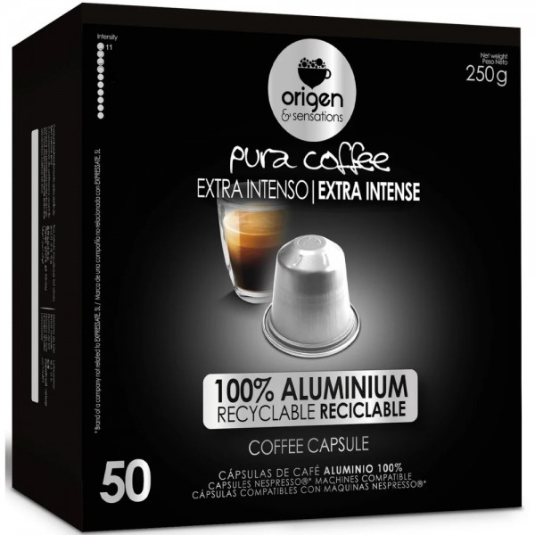 Café Cápsulas Aluminio Nespresso * Extra Intenso Origen & Sensations 20 Un