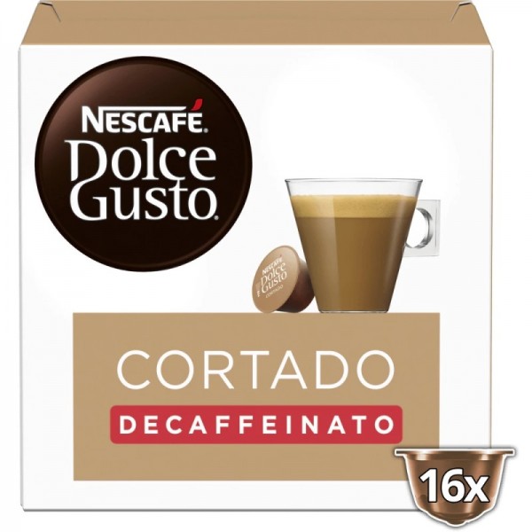 Nescafé Dolce Gusto Espresso Cortado descafeinado, paquete de 3, 3 x 16  cápsulas