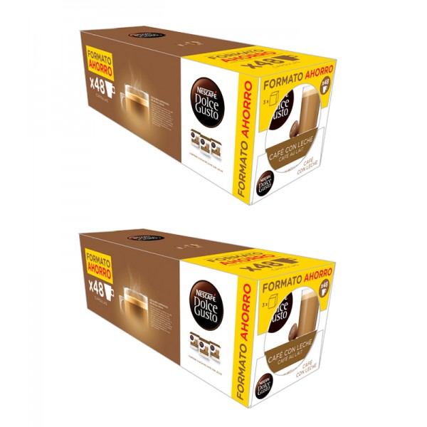 Nescafé Dolce Gusto Café con Leche Descafeinado Pack 3 Cajas de 30 Cápsulas