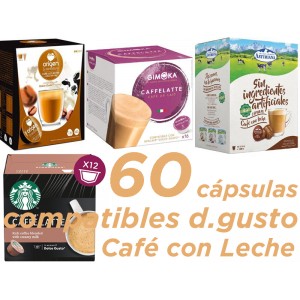 Pack Degustación Café con Leche Compatibles Dolce Gusto® 60 cápsulas