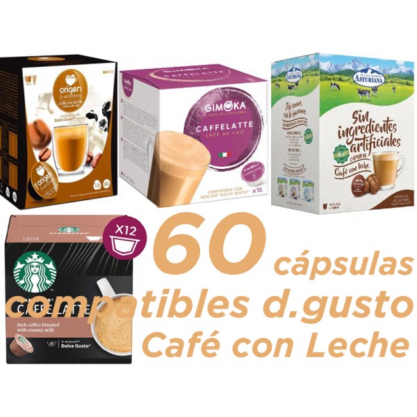 Tomar conciencia carrera Favor Pack Degustación Café con Leche Compatibles Dolce Gusto® 60 cápsulas -  Comprar Cápsulas