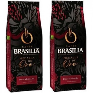 Café en grano Medalla de Oro Brasilia Descafeinado 2x500g