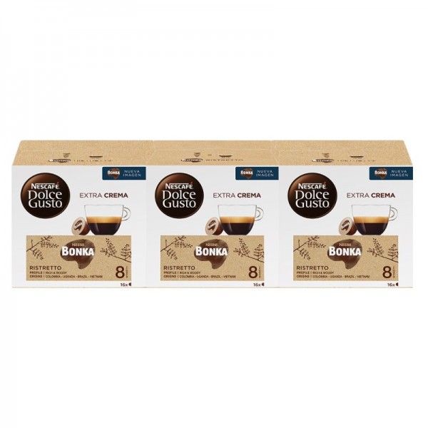 Cápsulas monodosis  Dolce Gusto Café con leche, Pack de 3 cajas de 16  cápsulas (48 en total)