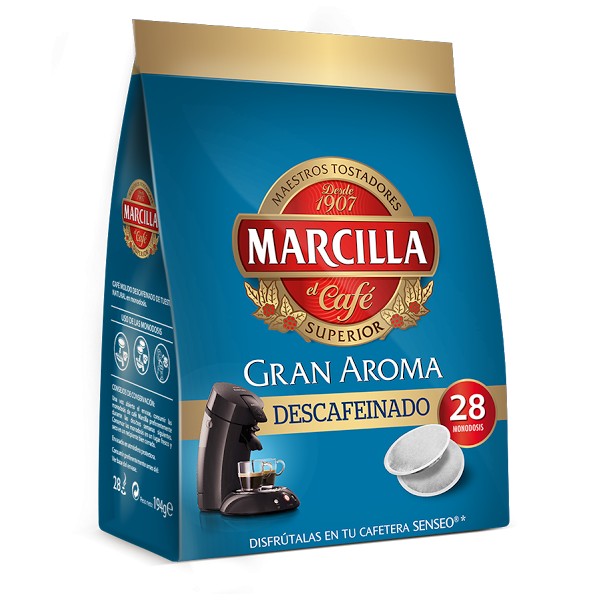 Marcilla 28 monodosis cafe descafeinado para Senseo® - Comprar Cápsulas