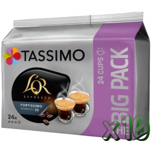 Lote 10 Tassimo L'OR Espresso Fortissimo Familiar 24 TD