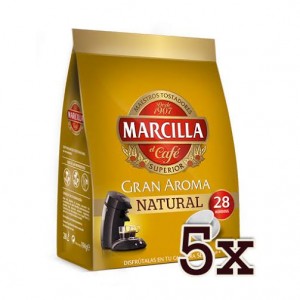 Lote 5 Marcilla 28 monodosis cafe natural para Senseo®