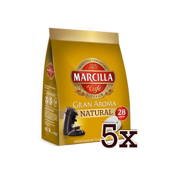 Lote 5 Marcilla 28 monodosis cafe natural para Senseo® - Comprar Cápsulas