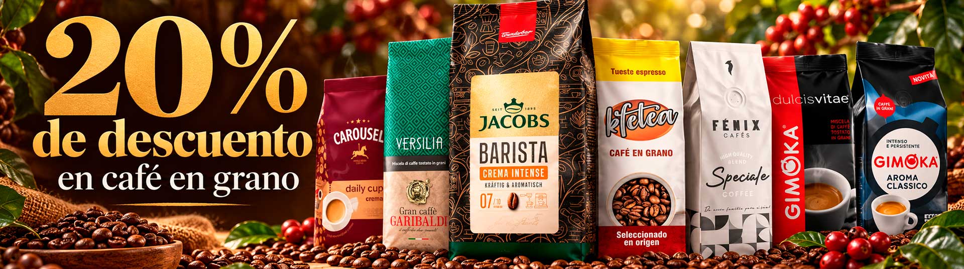 20% de descuento en café en grano